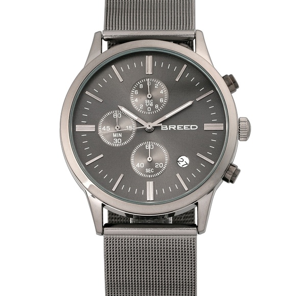 NWT Gunmetal Mesh Bracelet Watch for Men display picture 2